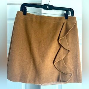 J Crew Factory Brown Wool Mini Skirt Size 8